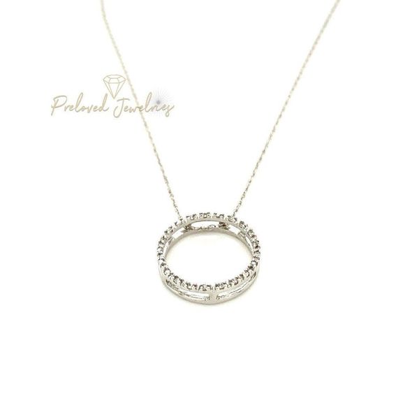 10k Diamond Eternity Pendant Necklace - Picture 2 of 10